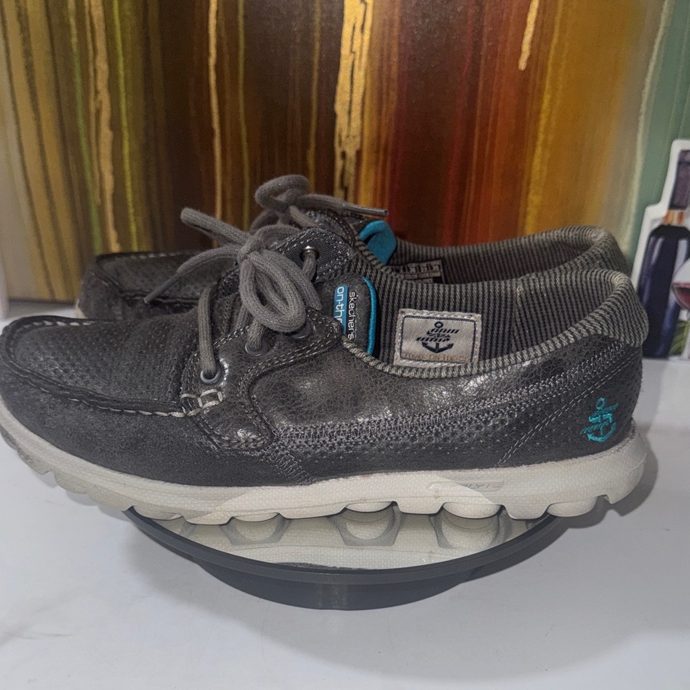 “SOLD” Skechers On-The-Go Tide Boat Shoes with Anchor Design - Women’s Size 6